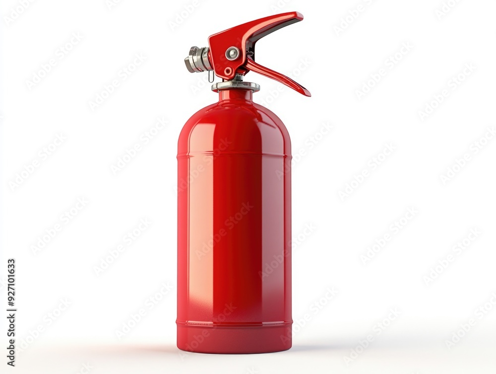 Red Fire Extinguisher on White Surface Red Fire Extinguisher on White Surface