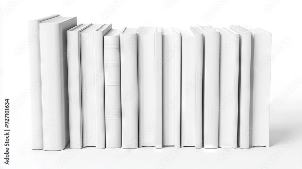 A stack of white books on a white background A stack of white books on a white background