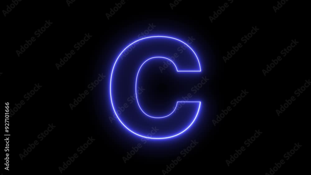 Alphabets C neon animation, Capital alphabets neon light blue color Alphabet C, Neon Glowing letter on black background, 4k video Alphabets C neon animation, Capital alphabets neon light blue color Alphabet C, Neon Glowing letter on black background, 4k video
