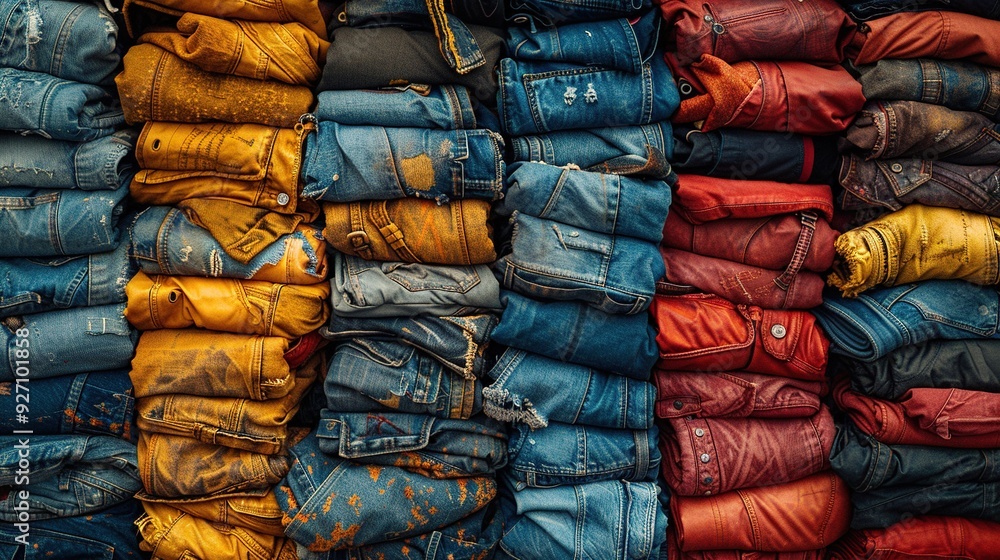 Old, used clothes are frequently discarded due to the fast fashion culture and the recycling of clothing. Old, used clothes are frequently discarded due to the fast fashion culture and the recycling of clothing.