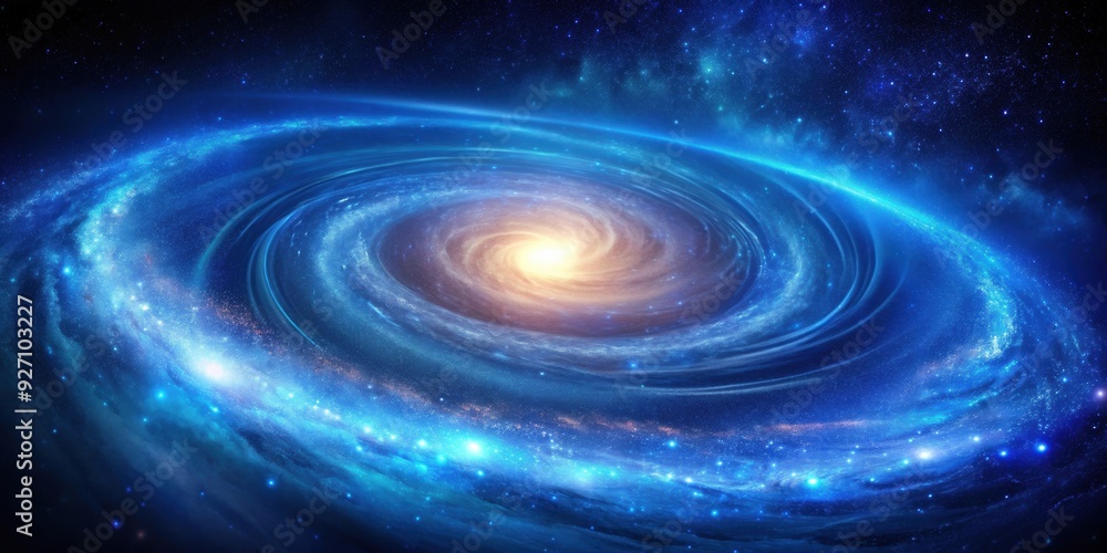 Blue spiral galaxy with vibrant hues of cobalt and indigo swirling elegantly in a cosmic dance, spiral, galaxy, blue, vibrant, hues Blue spiral galaxy with vibrant hues of cobalt and indigo swirling elegantly in a cosmic dance, spiral, galaxy, blue, vibrant, hues