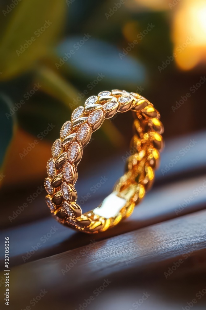 Elegant gold ring with intricate details and sparkling diamonds, beautifully crafted and perfect for a special occasion. Elegant gold ring with intricate details and sparkling diamonds, beautifully crafted and perfect for a special occasion.