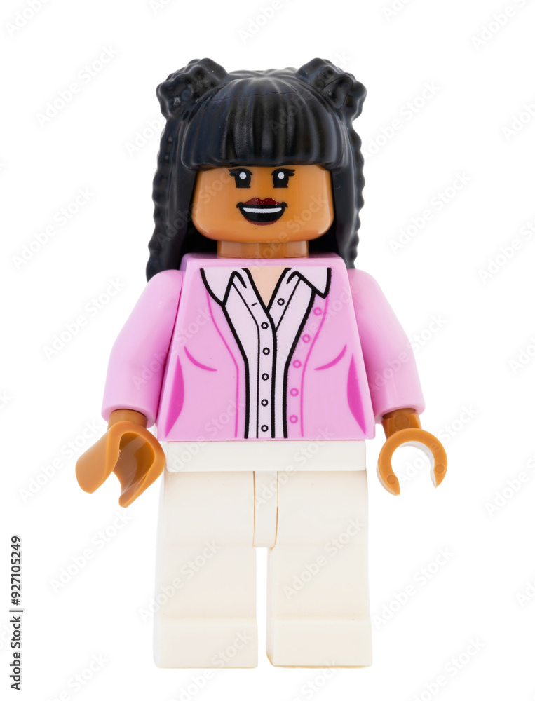 Obraz premium Dortmund - Deutschland 25. Juli 2024 - Lego Minifigure in modischer Kleidung und schwarze Haare