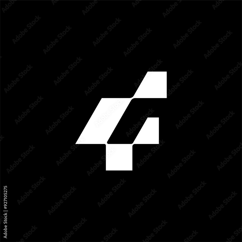 modern letter 4F or F4 logo concept vector icon modern letter 4F or F4 logo concept vector icon