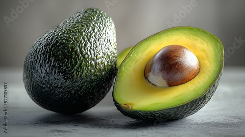 green avocado on the tree photography images photo