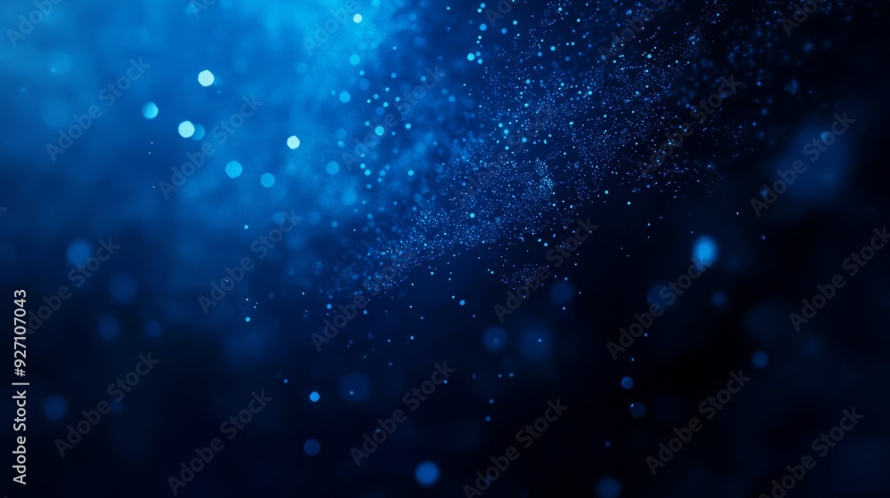 Fototapeta premium Dark blue and glow particle abstract background.