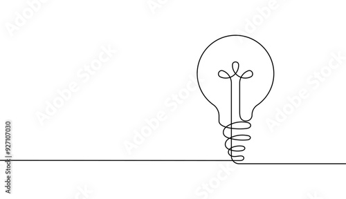 Continuous line drawing light bulb photo