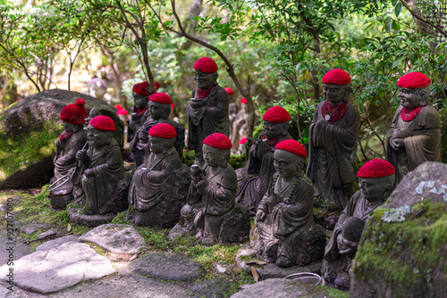 Daisho-in temple Jizo statues, Is a historic Japanese Buddhist temple complex with many temples and statues on Mount Misen, the holy mountain on the island of Itsukushima, off the coast of Hatsukaichi