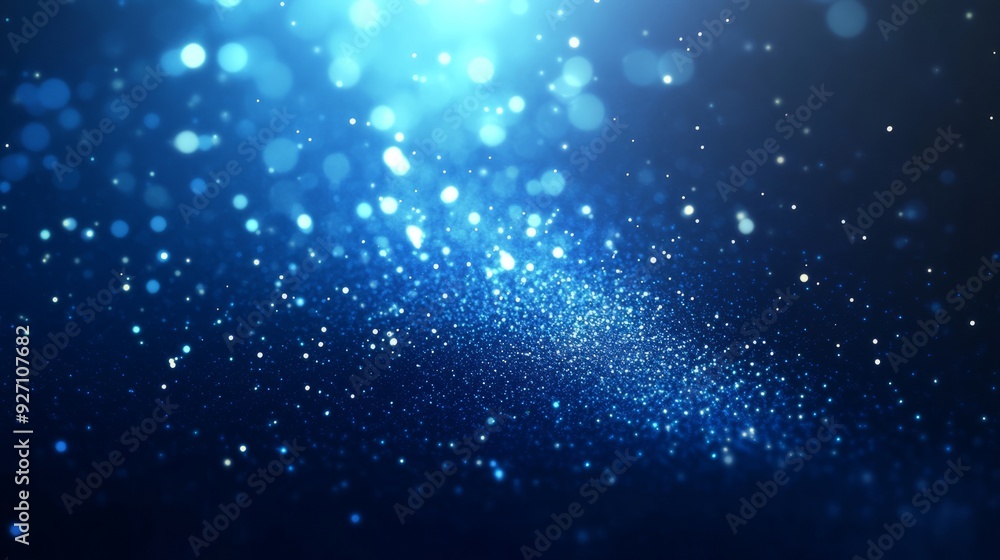 Fototapeta premium Dark blue and glow particle abstract background.