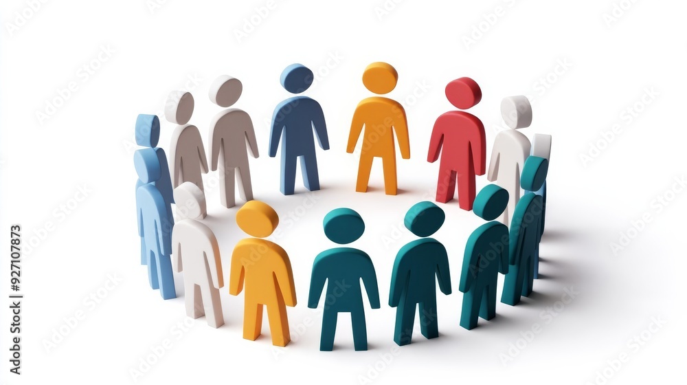 Teamwork icon, symbolic of unified group of people, togetherness, teamwork, collaboration. 3D illustration. Teamwork icon, symbolic of unified group of people, togetherness, teamwork, collaboration. 3D illustration.