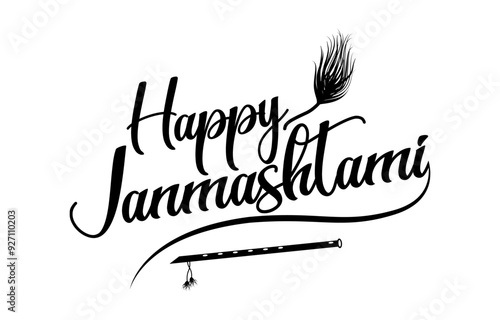 Happy Janmashtami Typography Design Vector Illustration