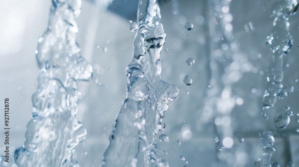 Water Droplets Splashing, Close-Up Water Droplets Splashing, Close-Up