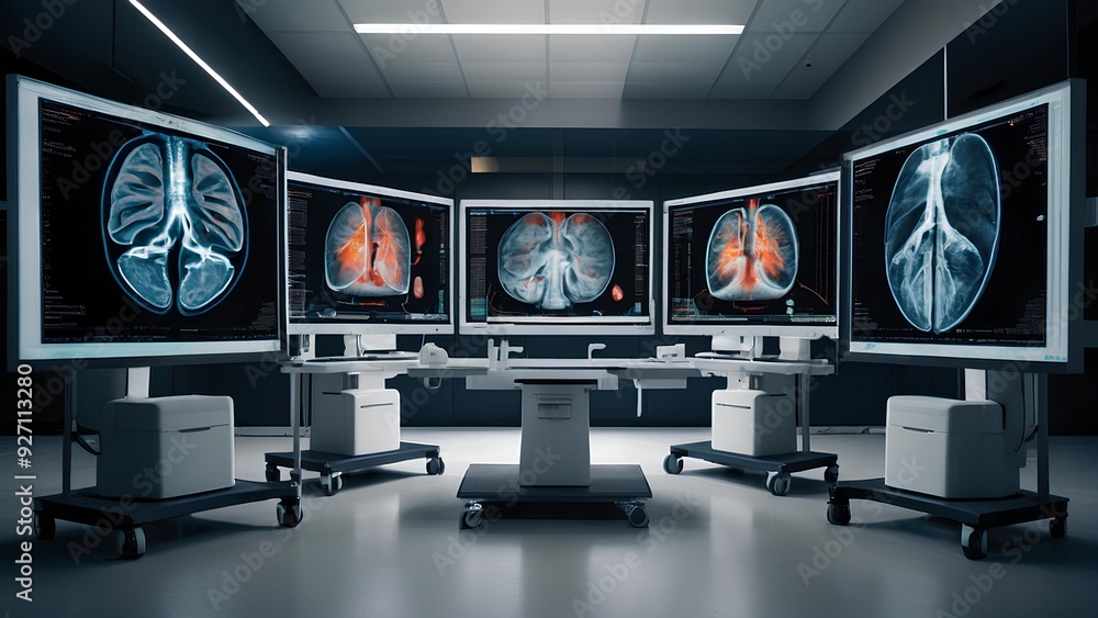 Naklejka premium AI in healthcare is transforming the way we approach diagnostics. From analyzing X-rays to interpreting MRIs