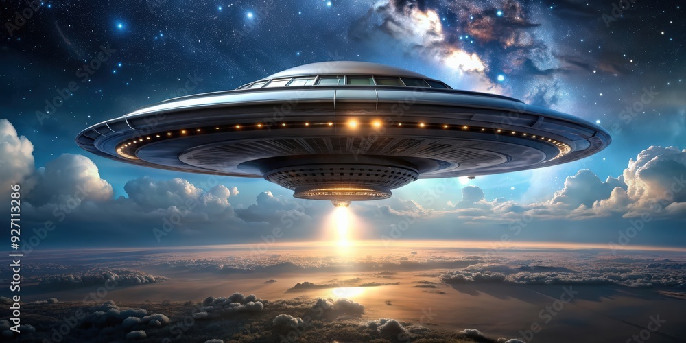 Obraz premium Alien spaceship isolated on background rendering, alien, spaceship, isolated, background,rendering