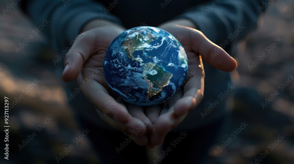 Fototapeta premium Holding the World in Our Hands