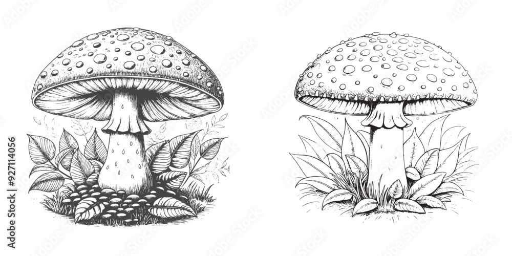 Mushroom Line Art Vector Design Mushroom Line Art Vector Design