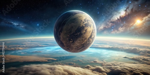 Large planetoid floating in vast empty space, planetoid, space, empty, vast, large, celestial body, galaxy, universe