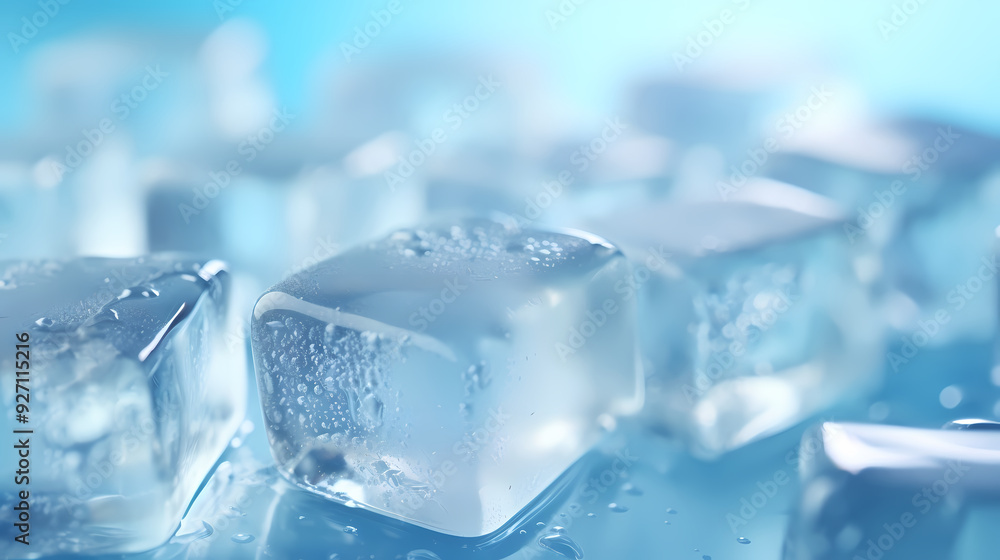 Obraz premium Ice cubes, cool summer background