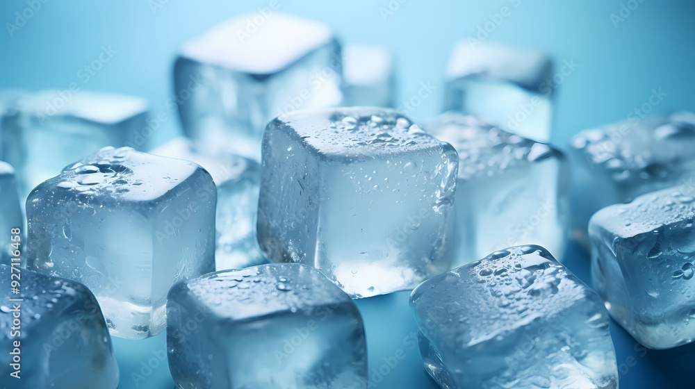 Obraz premium Ice cubes, cool summer background