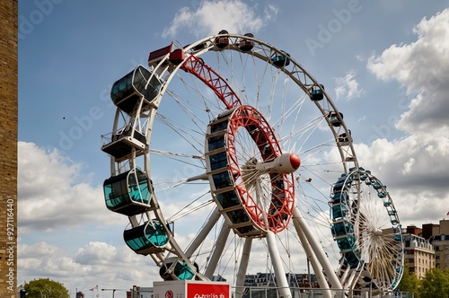 London, UK - 04 May 2024: Millennium wheel capsules in air photo