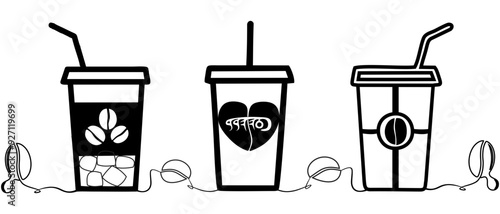 illustration of coffee's - bootle coffee's - design coffee shoop