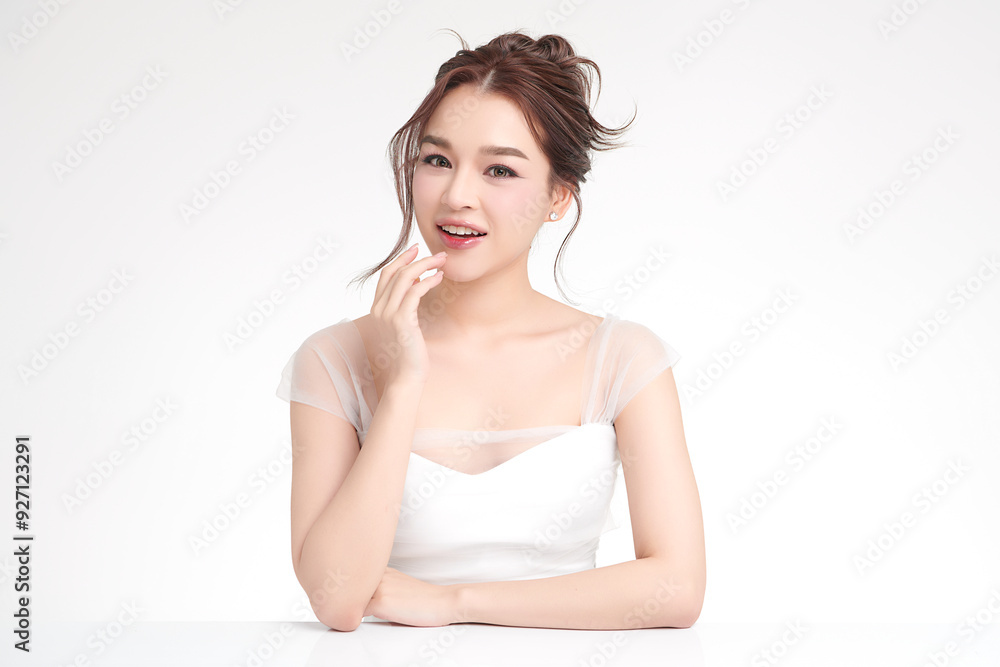 Beautiful young asian woman with clean fresh skin on white background, Face care, Facial treatment, Cosmetology, beauty and spa, Asian women portrait. Beautiful young asian woman with clean fresh skin on white background, Face care, Facial treatment, Cosmetology, beauty and spa, Asian women portrait.