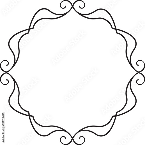 Elegant Calligraphic Ornamental Frame Designs with Transparent Background