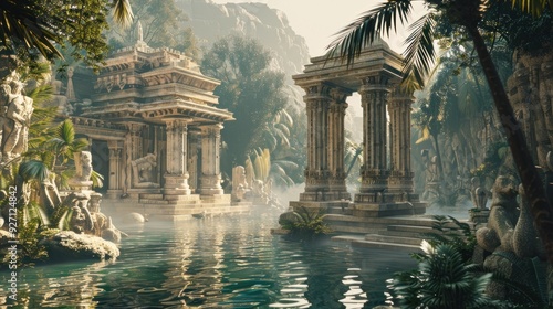 Ancient Ruins in a Lush Tropical Paradise