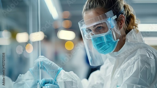 A medical examiner examines evidence at a crime scene. photo