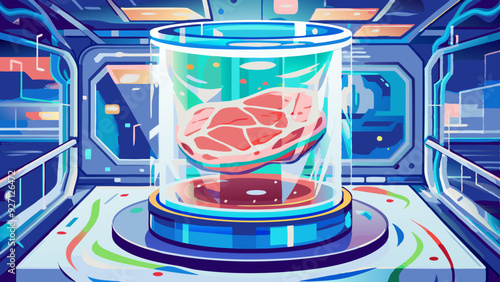 Futuristic Brain Preservation in Sci-Fi Laboratory Illustration