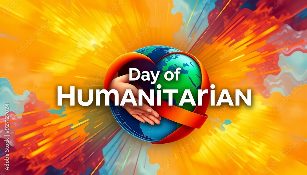 Humanitarian Sign Engaging Background Design with