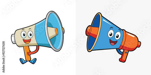 Flat Style Megaphone Vector Art Illustration 