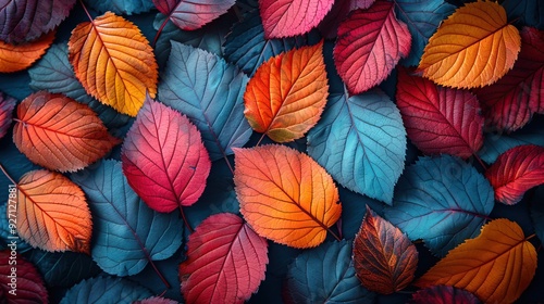 Wallpaper Mural A creative layout showcases colorful autumn fall leaves in a flat lay top view. Torontodigital.ca