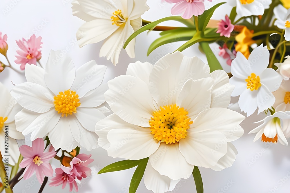 Fototapeta premium white and Pink flowers background