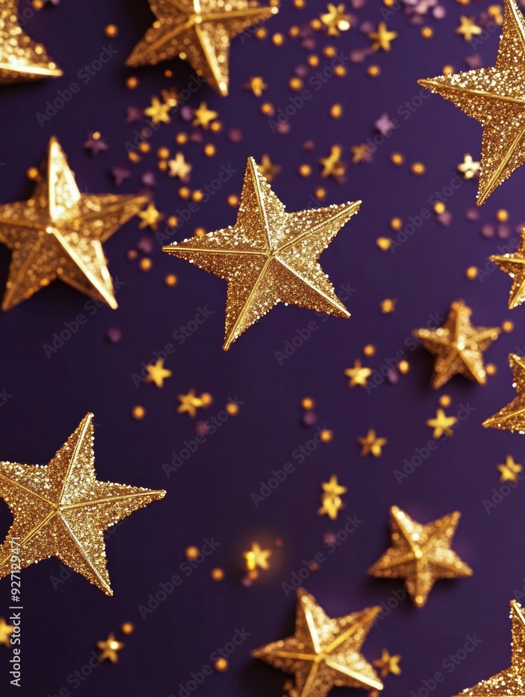 Gold stars on purple background Gold stars on purple background