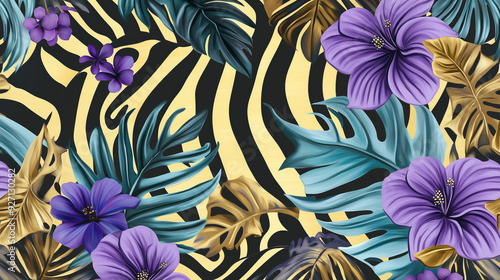 Vintage floral seamless pattern with flowers and leaves, perfect for wallpaper or textile design