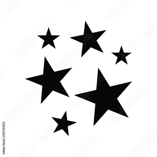 Sparkling Stars, Sparkle silhouette, Star clipart, Sparkle  vector illustration