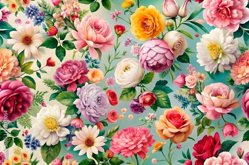 Artistic Watercolor Hand Drawn Floral Background