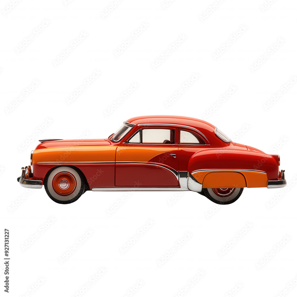 Fototapeta premium Classic American Car Side View Illustration