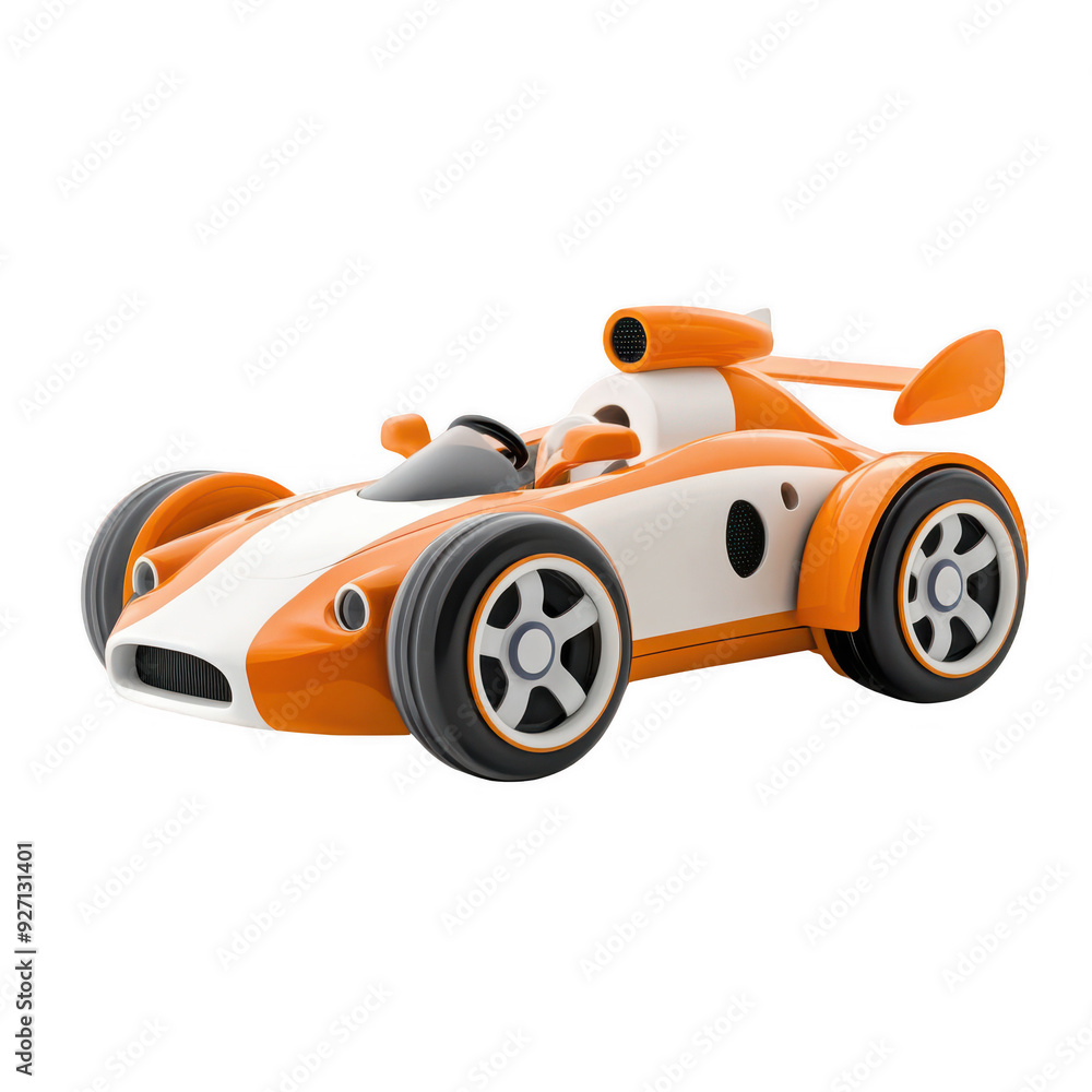 Orange and White Race Car 3D Model Orange and White Race Car 3D Model