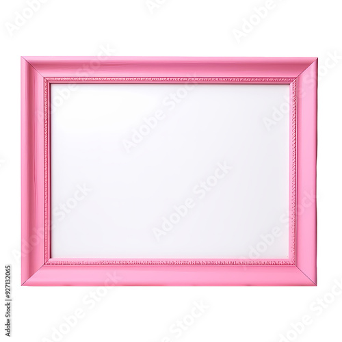 A simple pink picture frame isolated on a white background. Perfect for adding a touch of color to any room.