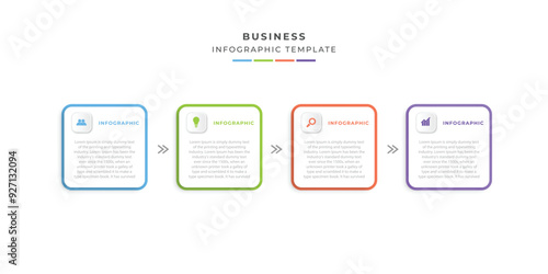 Business Infographic Template Presentation 4 Options and Icons