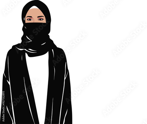Arabic young Muslim woman in beautiful abaya and hijab from united Arab emirates faceless best Islamic model 