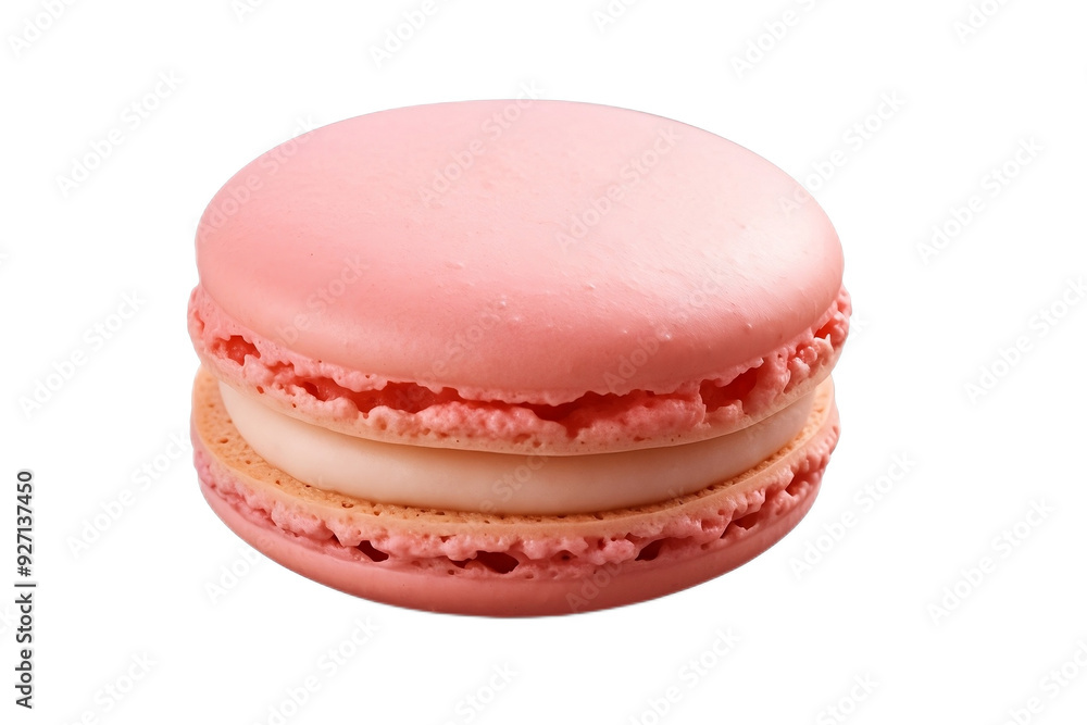 One macaroon cookie on white background One macaroon cookie on white background
