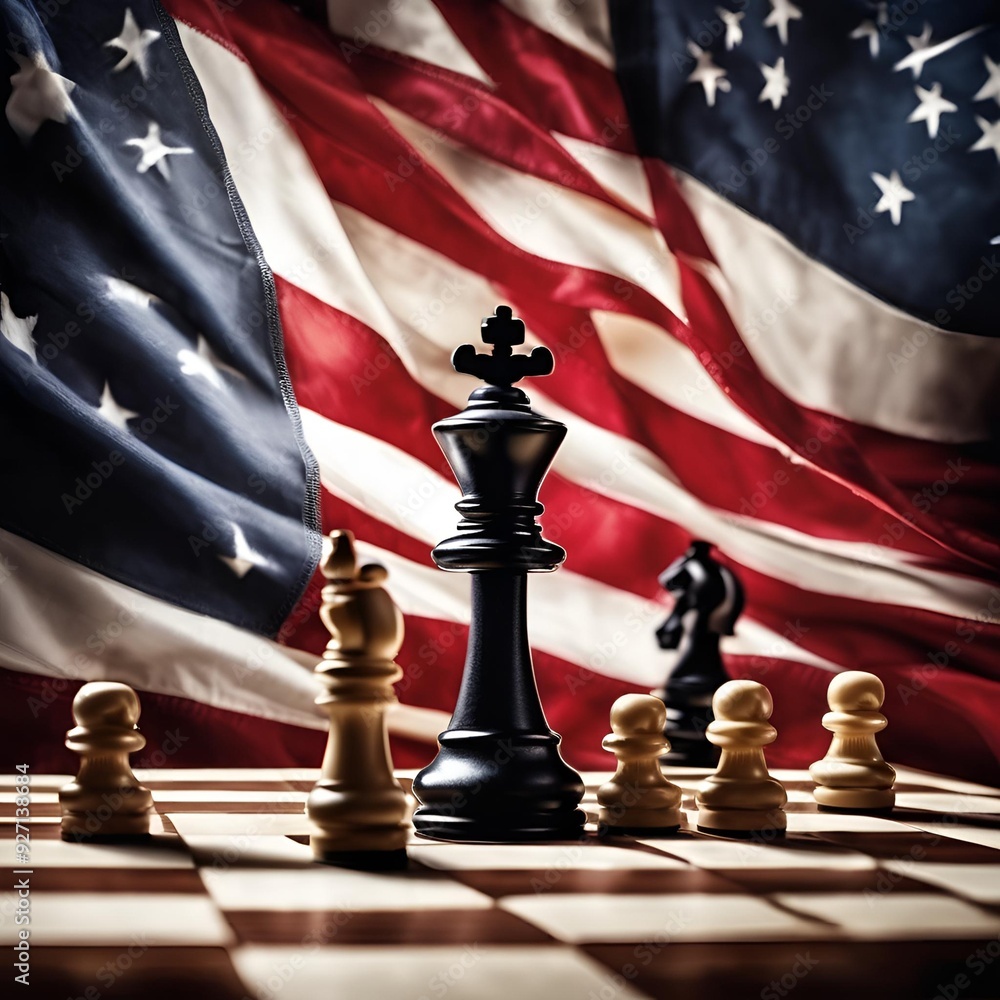 Naklejka premium American chess day