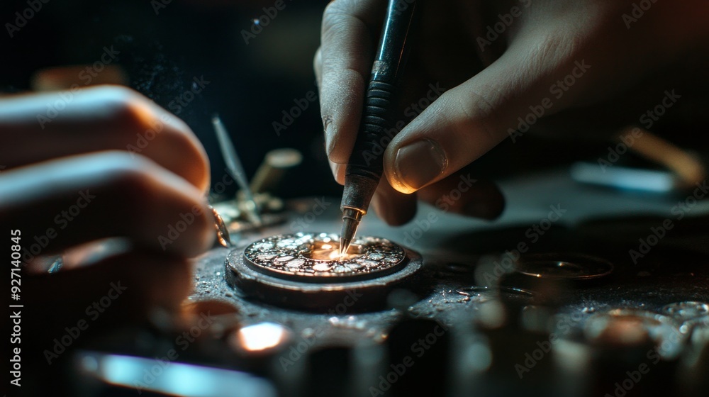 Artisan's Hands: Crafting Beauty in Jewelry - Close-Up View Artisan's Hands: Crafting Beauty in Jewelry - Close-Up View