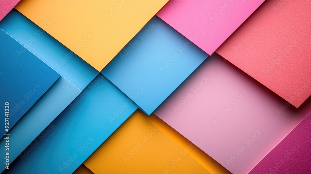 Colorful Overlapping Paper Layers in Geometric Abstract Background Colorful Overlapping Paper Layers in Geometric Abstract Background