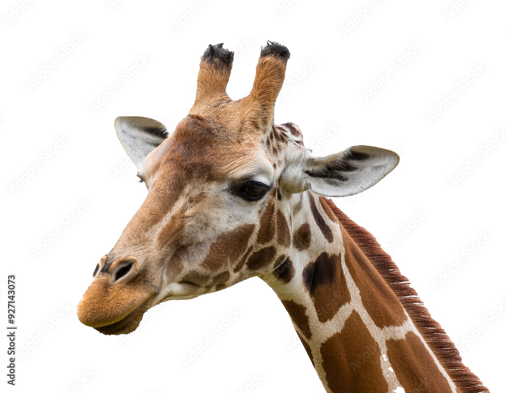 Fototapeta premium Giraffe isoliert Hintergrund, Freisteller, Transparent