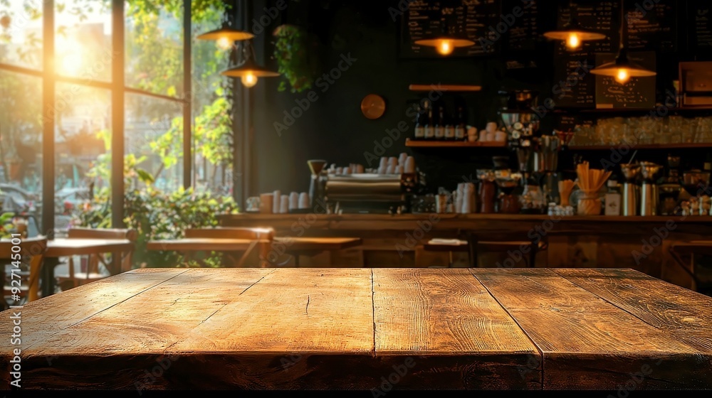 Inviting Cafe Atmosphere with a Wooden Table, a serene wooden tabletop set against a softly blurred backdrop of a lively cafe, exuding warmth and charm. Inviting Cafe Atmosphere with a Wooden Table, a serene wooden tabletop set against a softly blurred backdrop of a lively cafe, exuding warmth and charm.