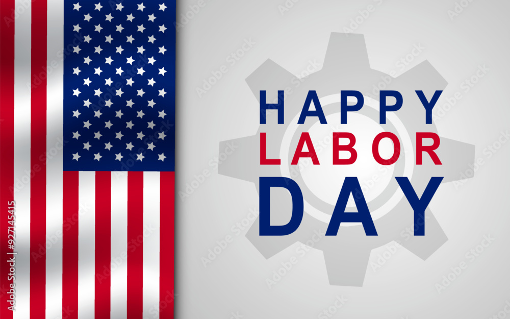 Happy US Labor Day greeting card background vector illustration Happy US Labor Day greeting card background vector illustration